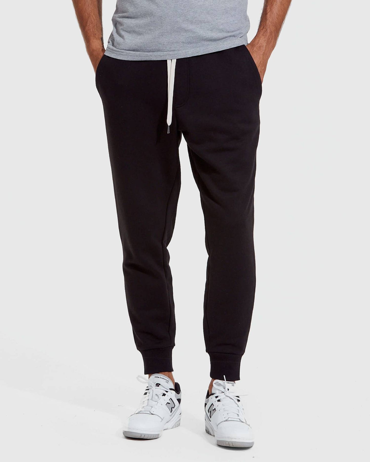 Pantory Black Fleece French Terry Joggers 2-Pack