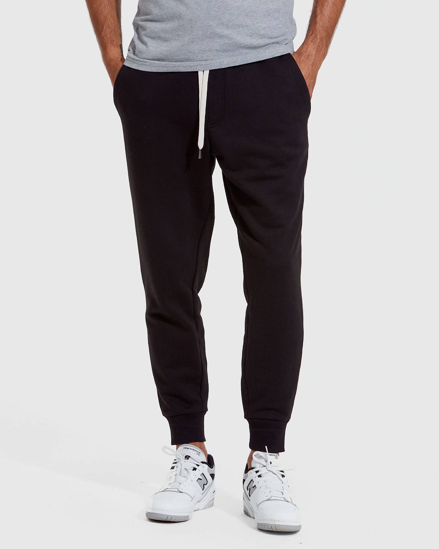 Pantory Black Fleece French Terry Joggers 2-Pack