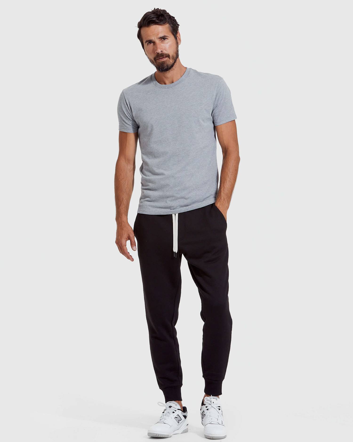 Pantory Black Fleece French Terry Joggers 2-Pack