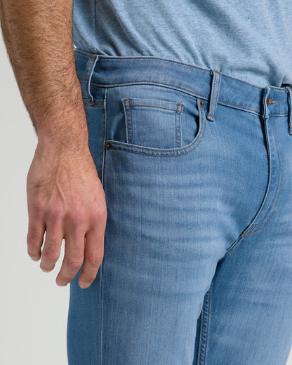 Pantory Medium Indigo Wash Straight Stretch Jeans