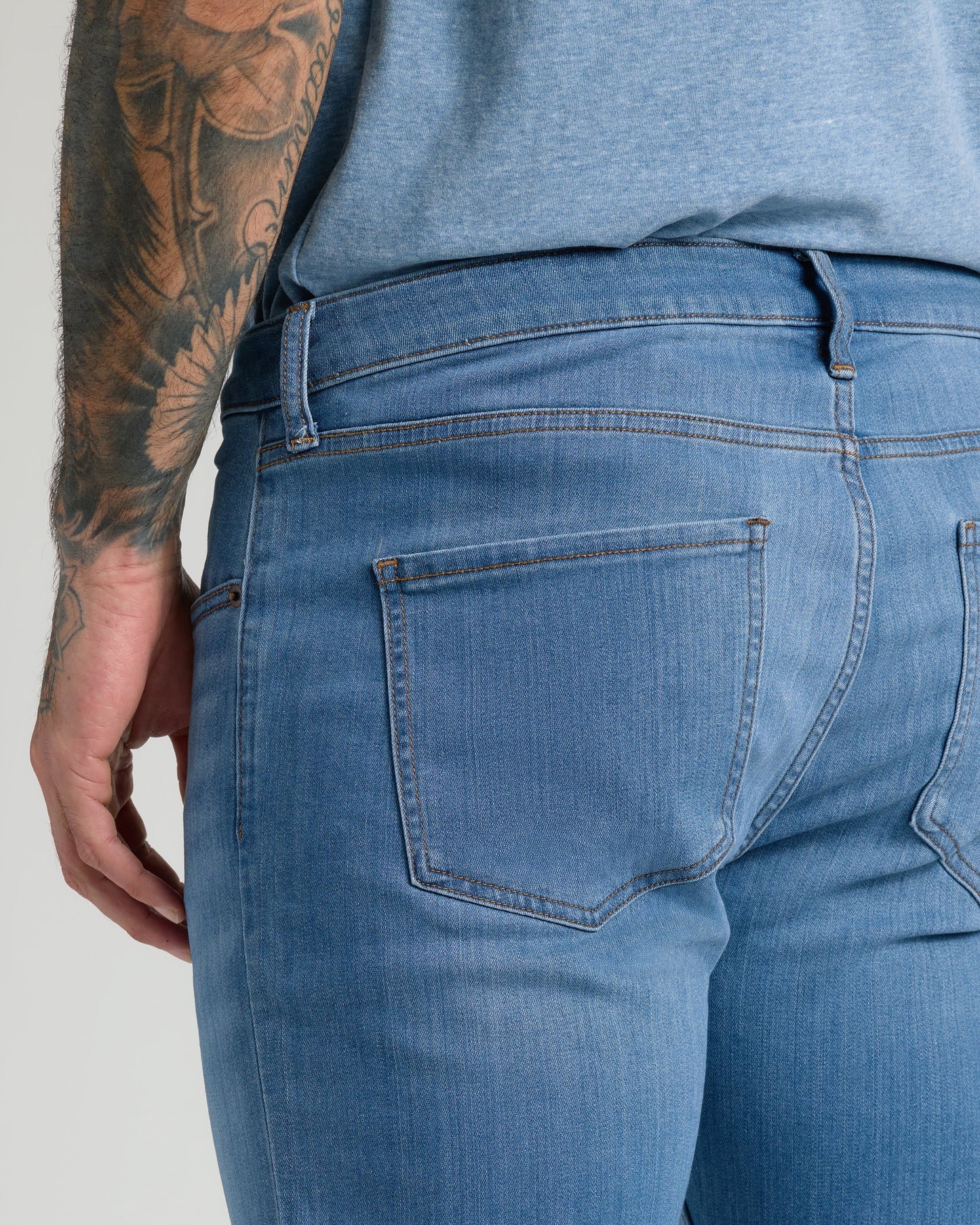 Pantory Medium Indigo Wash Straight Stretch Jeans