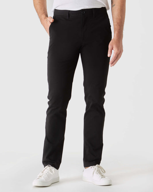 Pantory Black Slim Twill Chino Pant