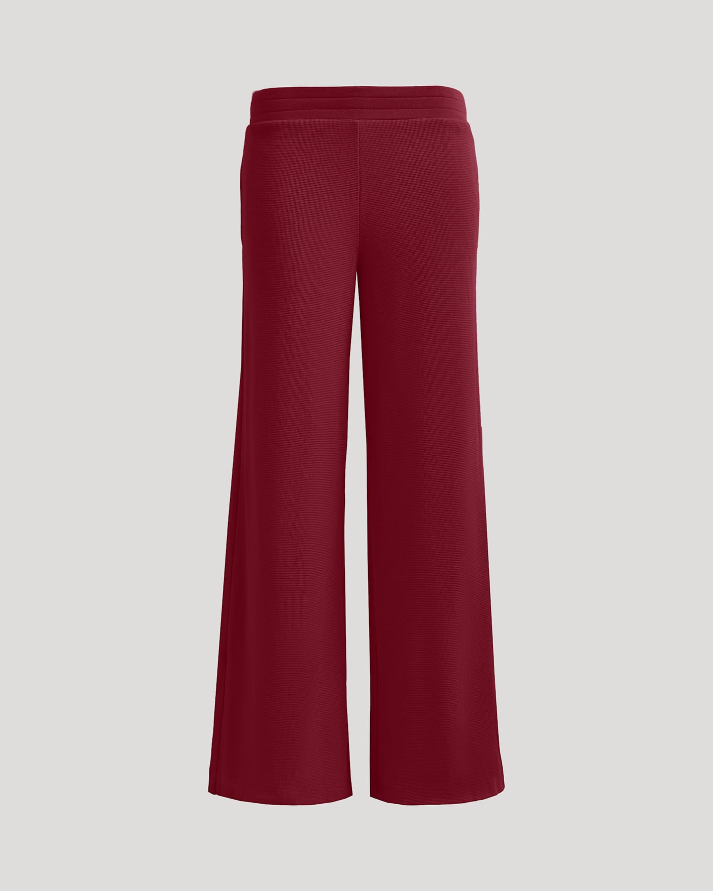 Pantory Women's Dark Maroon Waffle Wide Leg Pants