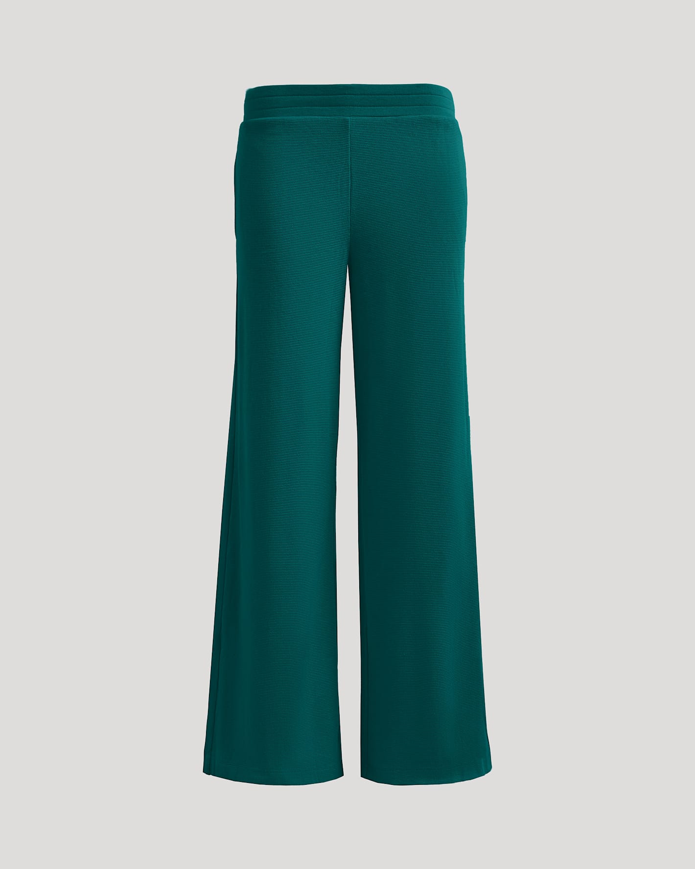 Pantory Women's Deep Emerald Waffle Wide Leg Pants