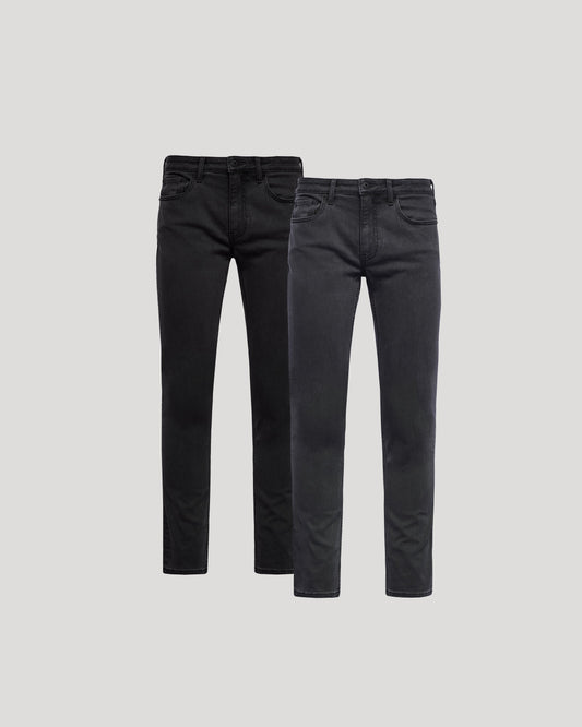 Pantory Black & Gray Wash Slim Stretch Jeans 2-Pack