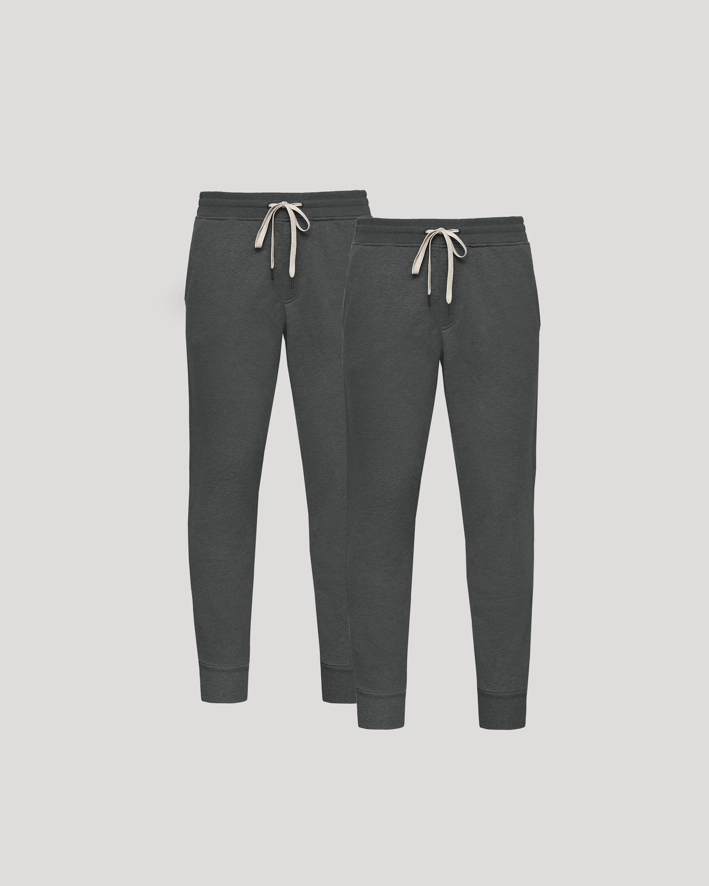 Pantory Charcoal Heather Gray Fleece French Terry Joggers 2-Pack