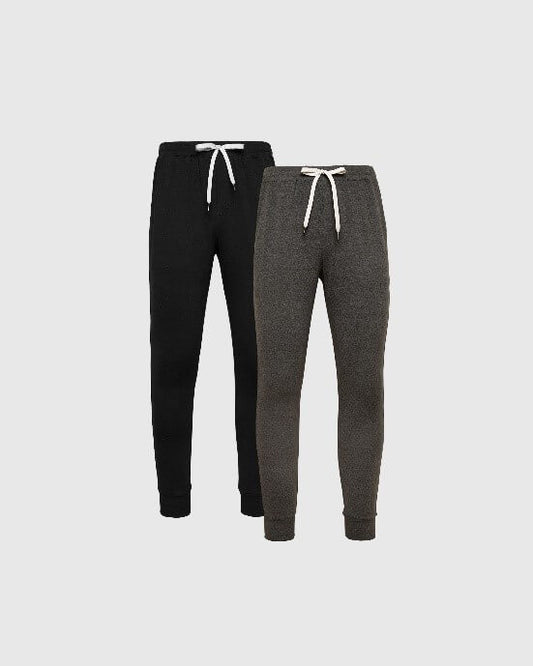 Pantory Black & Charcoal Heather Gray Active Joggers 2-Pack