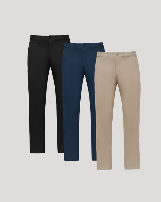 Pantory Straight Chino Pants 3-Pack