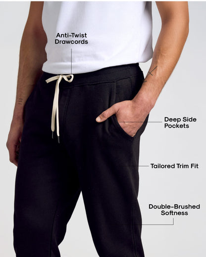 Pantory Black Fleece French Terry Joggers 2-Pack