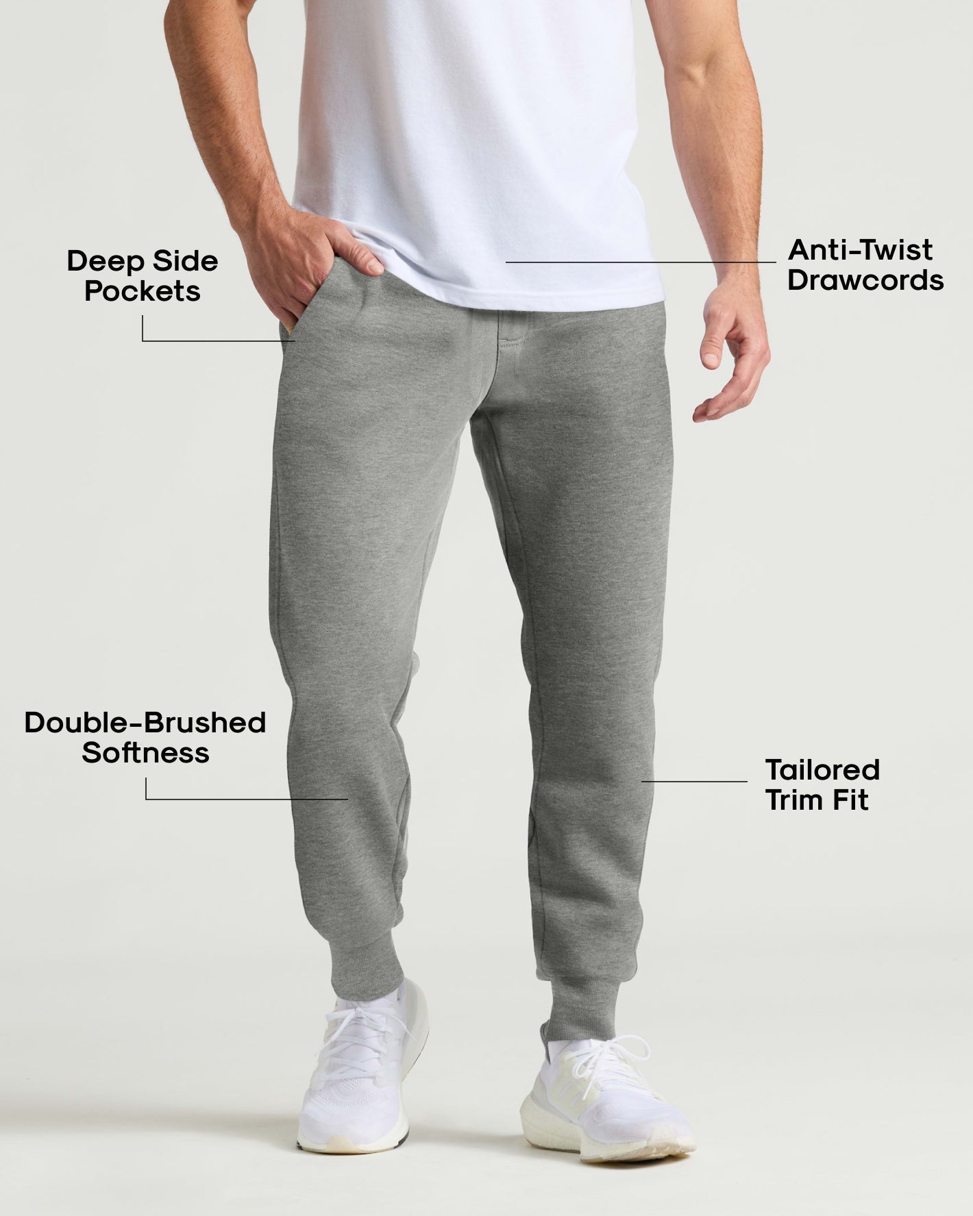 Pantory Dark Heather Gray Fleece French Terry Joggers