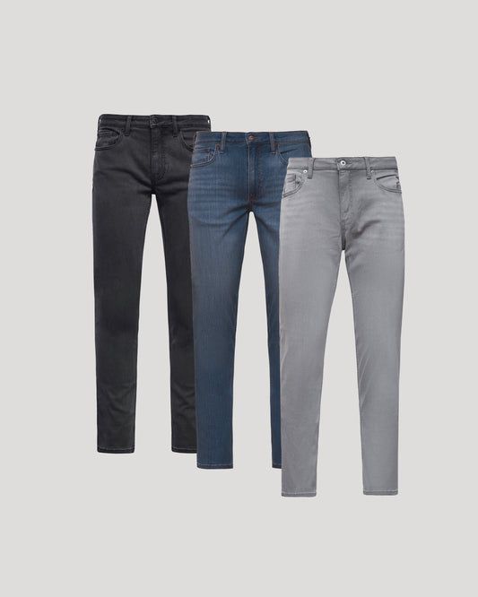 Pantory Gray Medium Indigo Slim Stretch Jeans 3-Pack