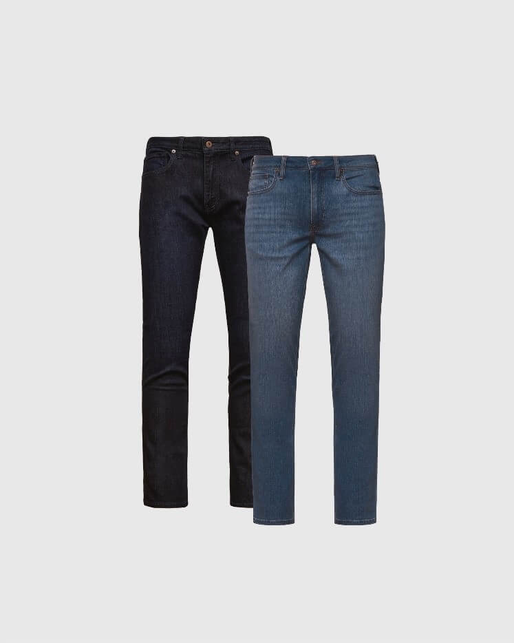 Pantory Slim Indigo & Medium Wash Stretch Jeans 2-Pack