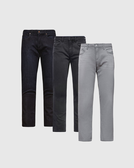Pantory Indigo & Gray Straight Jeans 3-Pack