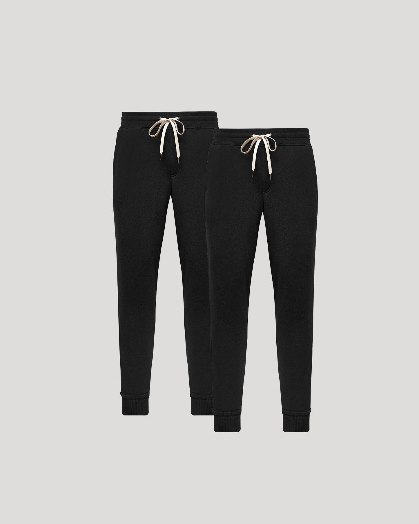 Pantory Black Fleece French Terry Joggers 2-Pack