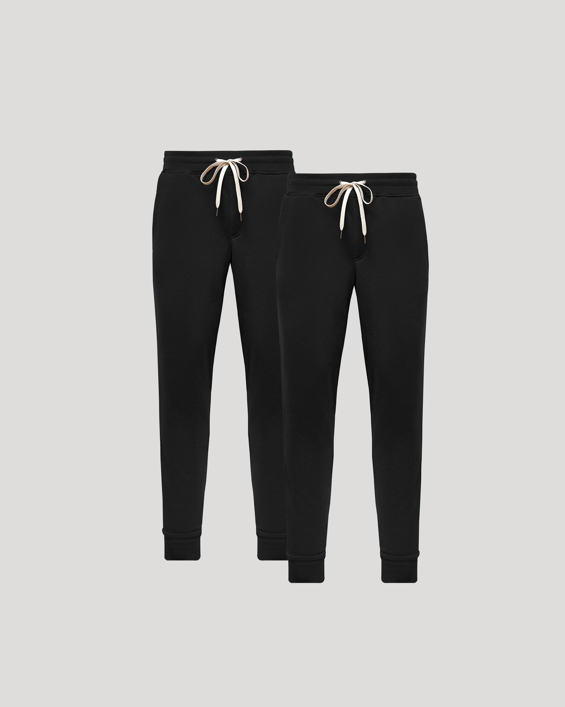 Pantory Black Fleece French Terry Joggers 2-Pack