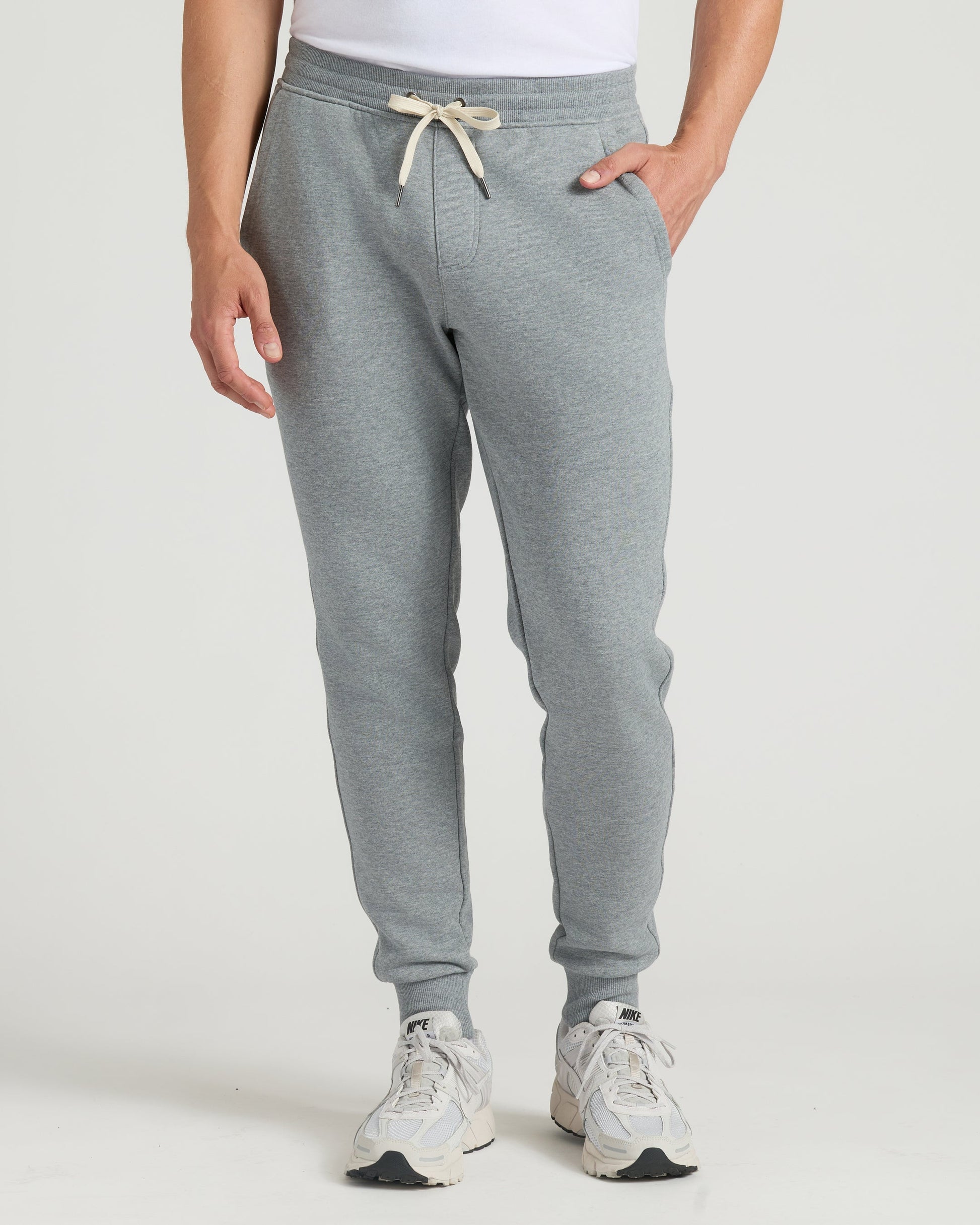 Pantory Medium Heather Gray Tall Fleece French Terry Joggers