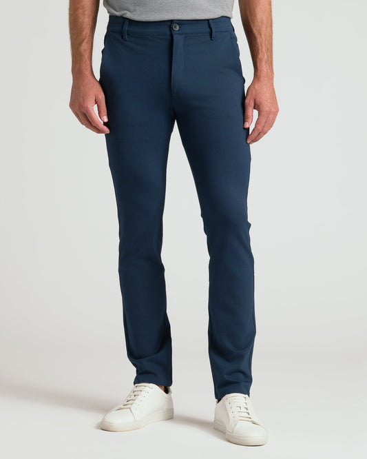 Pantory Navy Slim Comfort Knit Chino Pant