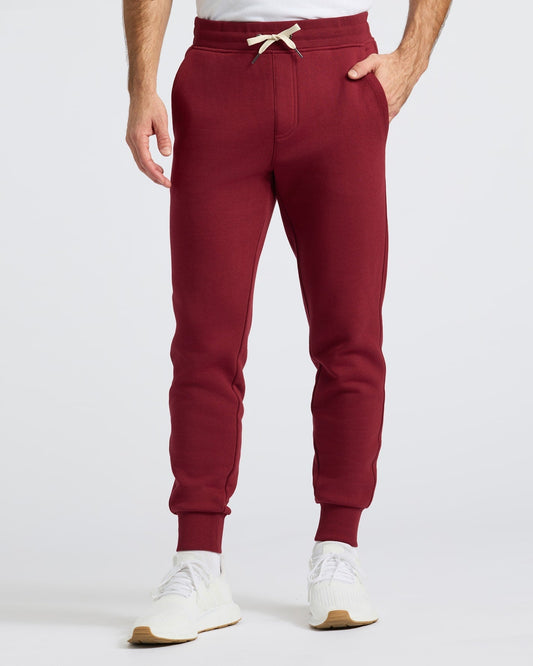 Pantory Dark Maroon Fleece French Terry Joggers