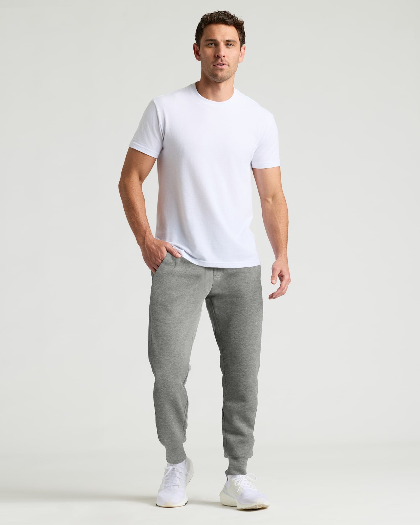 Pantory Dark Heather Gray Fleece French Terry Joggers