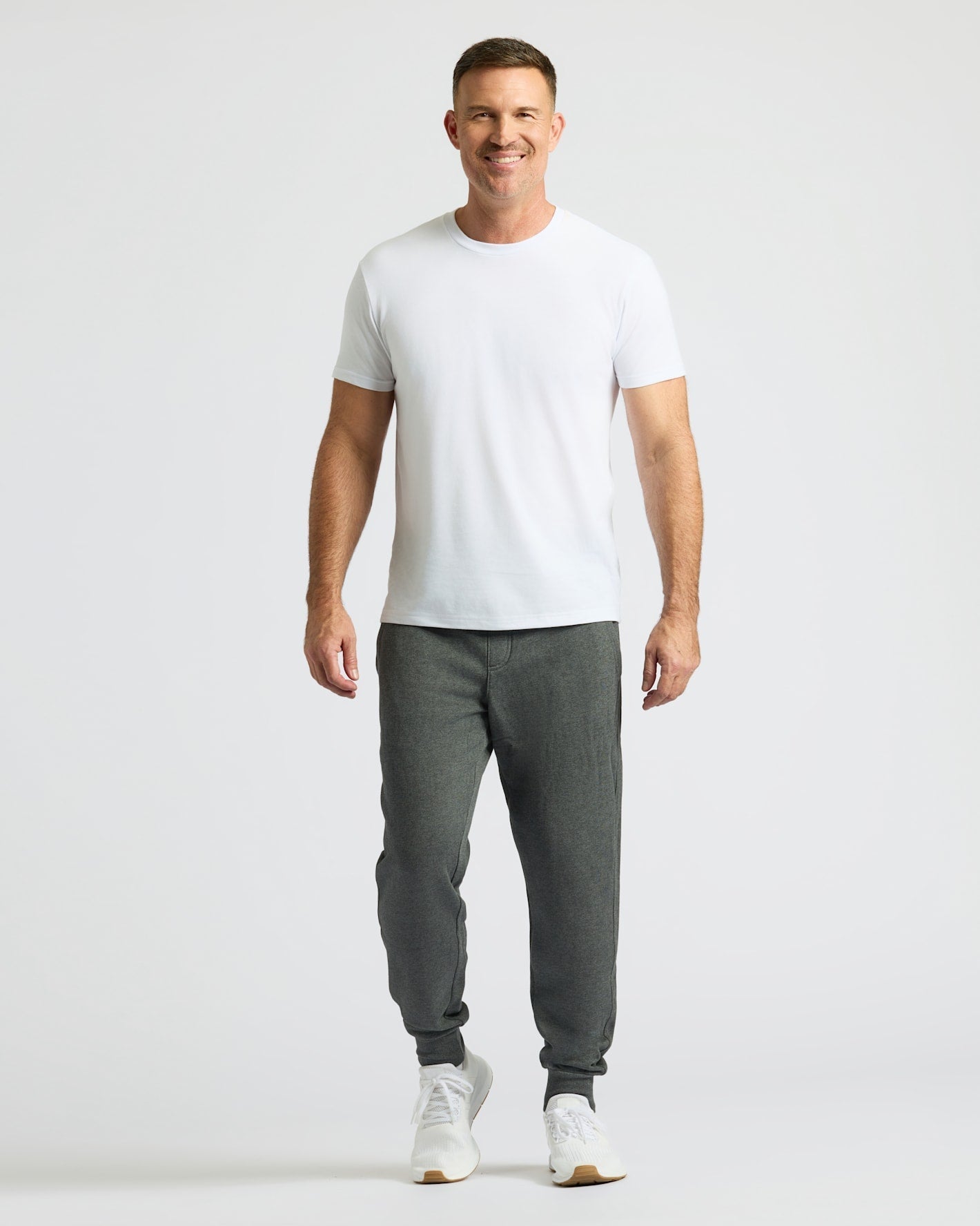 Pantory Charcoal Heather Gray Fleece French Terry Joggers