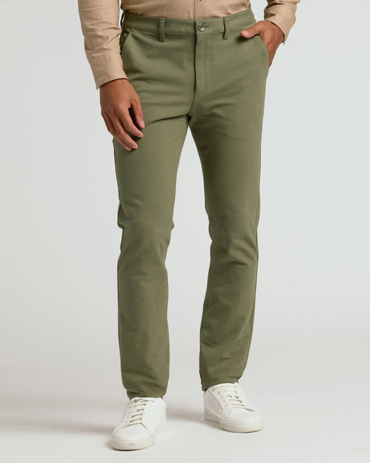 Pantory Military Green Slim Chino Pants
