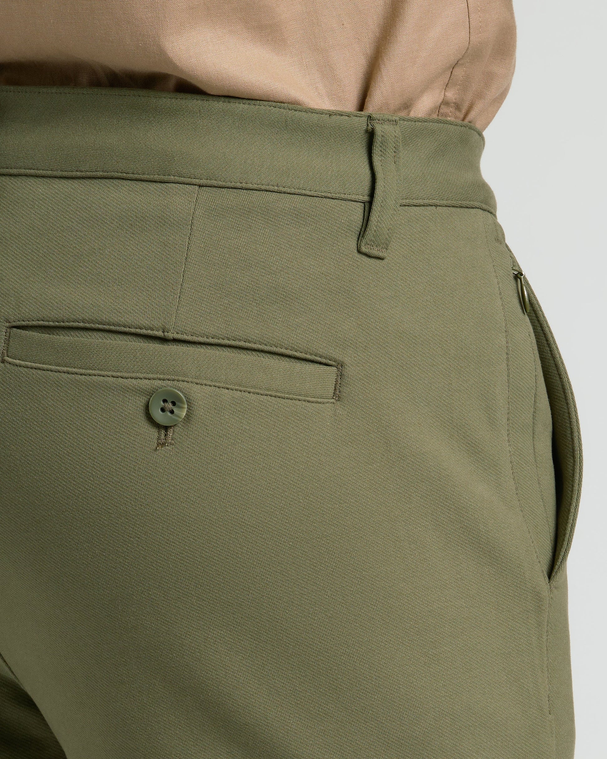 Pantory Military Green Slim Chino Pants