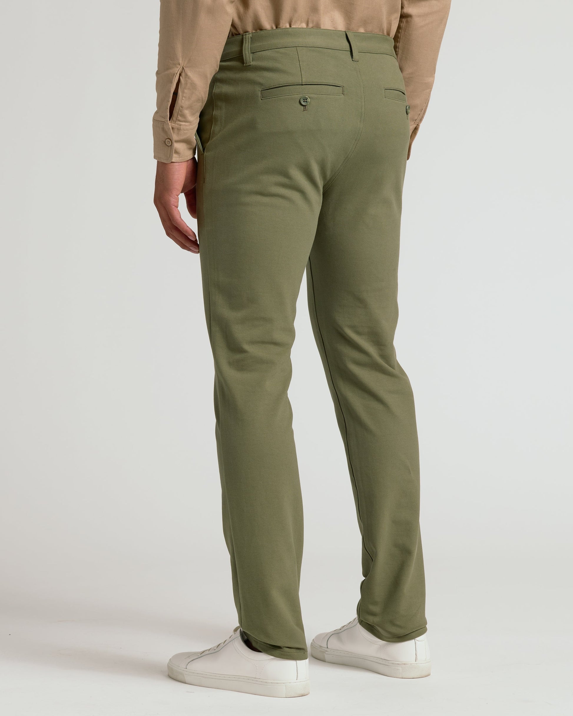 Pantory Military Green Slim Chino Pants