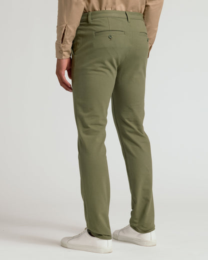 Pantory Military Green Slim Chino Pants