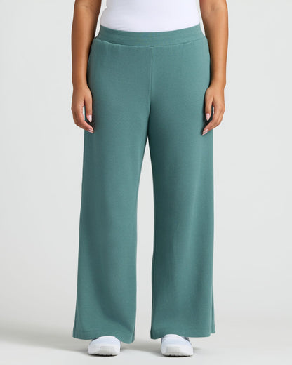 Pantory Women's Stormcloud Waffle Wide Leg Pants