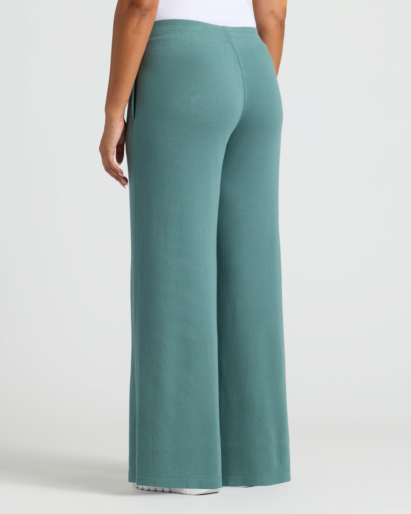 Pantory Women's Stormcloud Waffle Wide Leg Pants