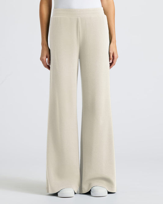 Pantory Women's Oatmeal Waffle Wide Leg Pants